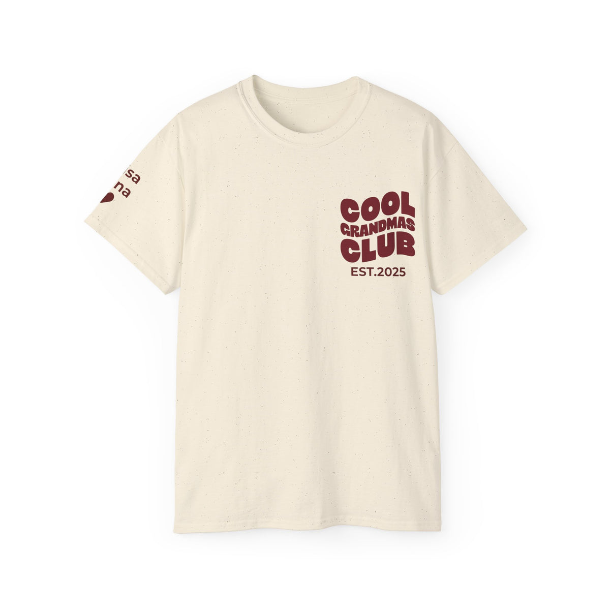 T-Shirt Cool Grandma Club with Grandchildren’s First Names on the Sleeve
