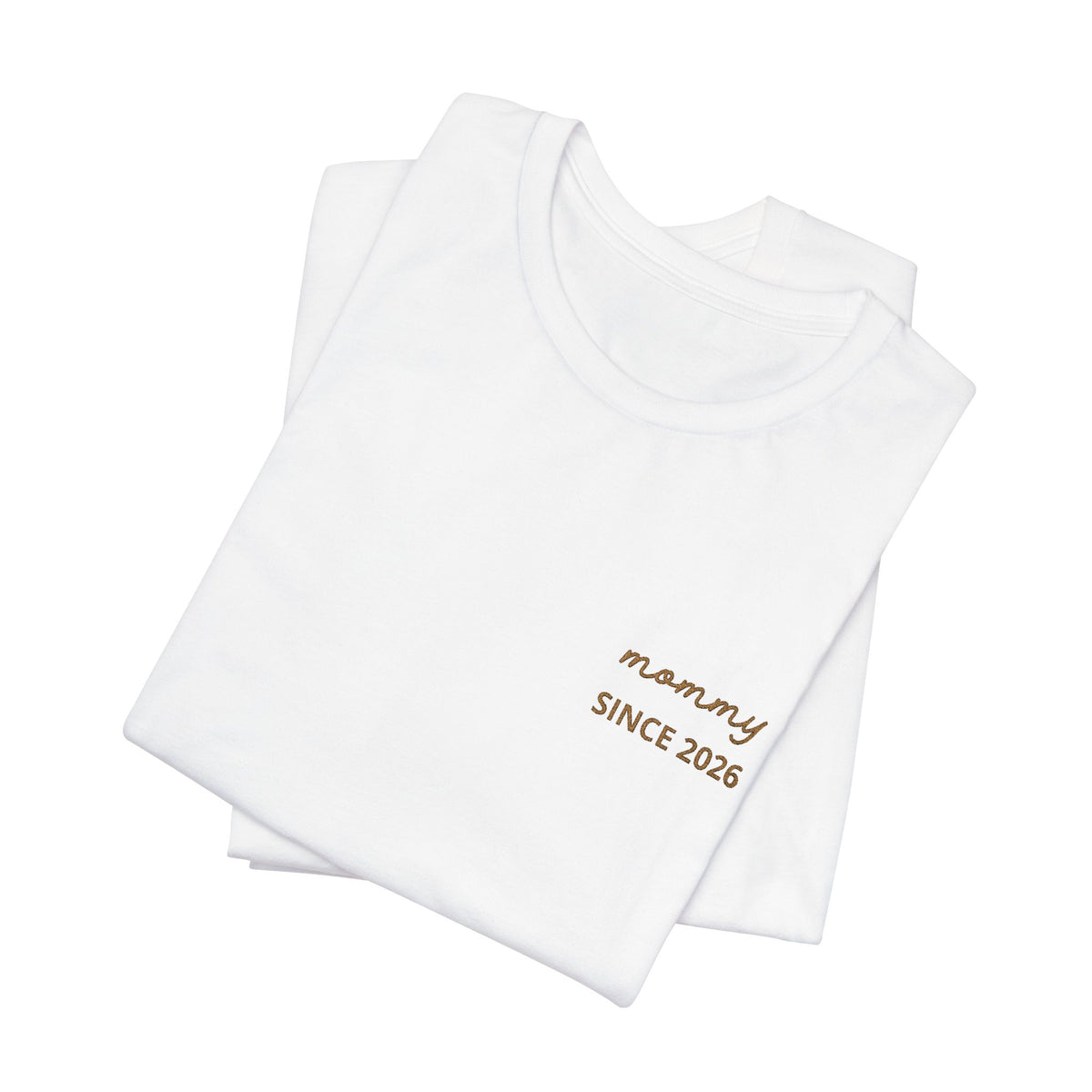 Tshirt Personalized Mom Est Embroidered Heart & Sleeve Tee