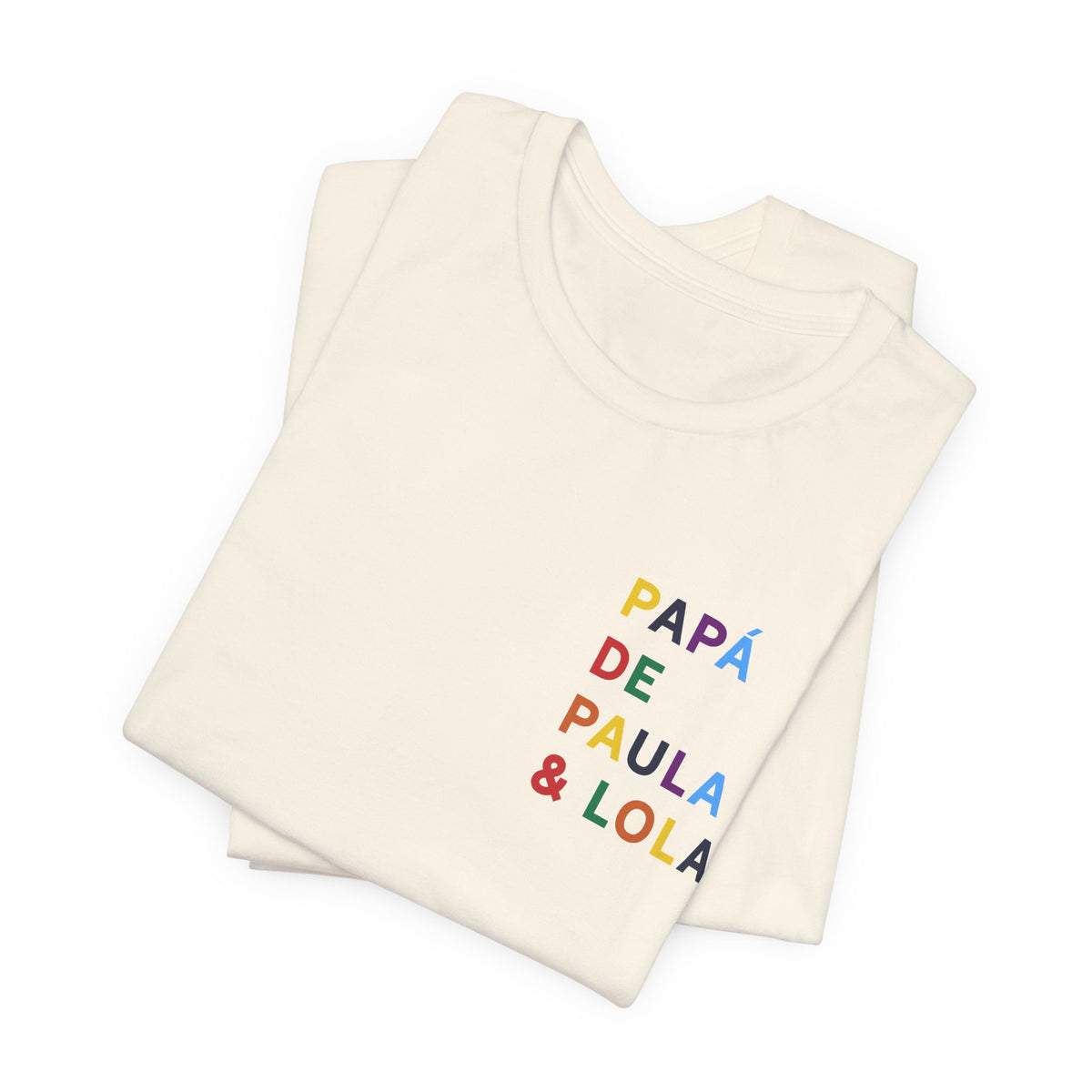 Camiseta Papá de con nombre multicolor