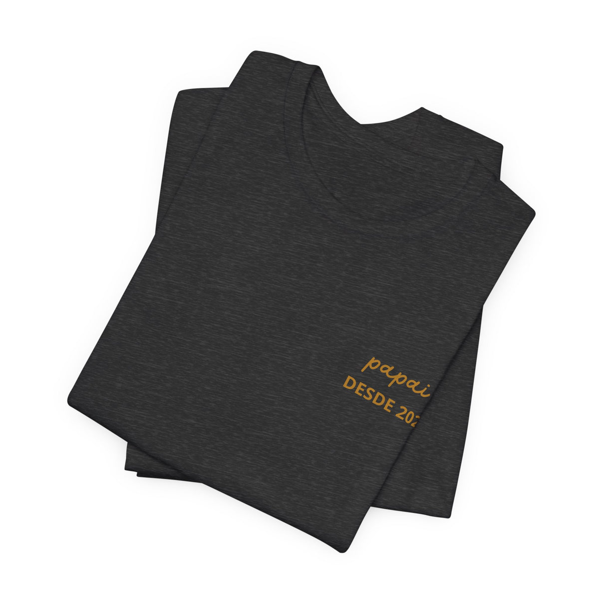 Camiseta Papai com Data Estampada no Peito e Nomes na Manga