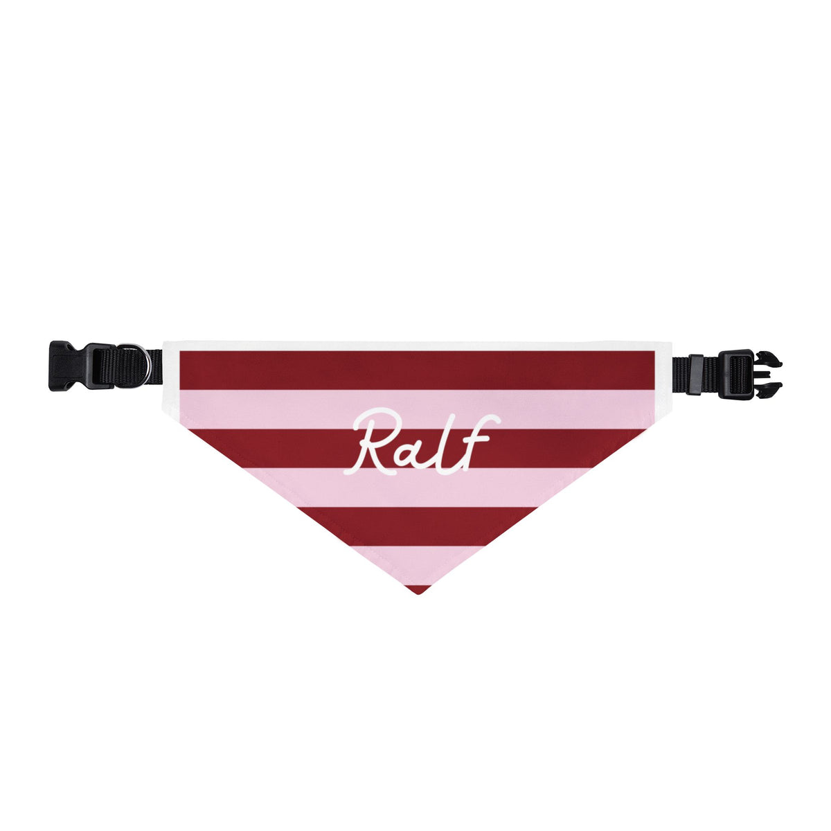 Red Striped Pet Bandana with Custom Text