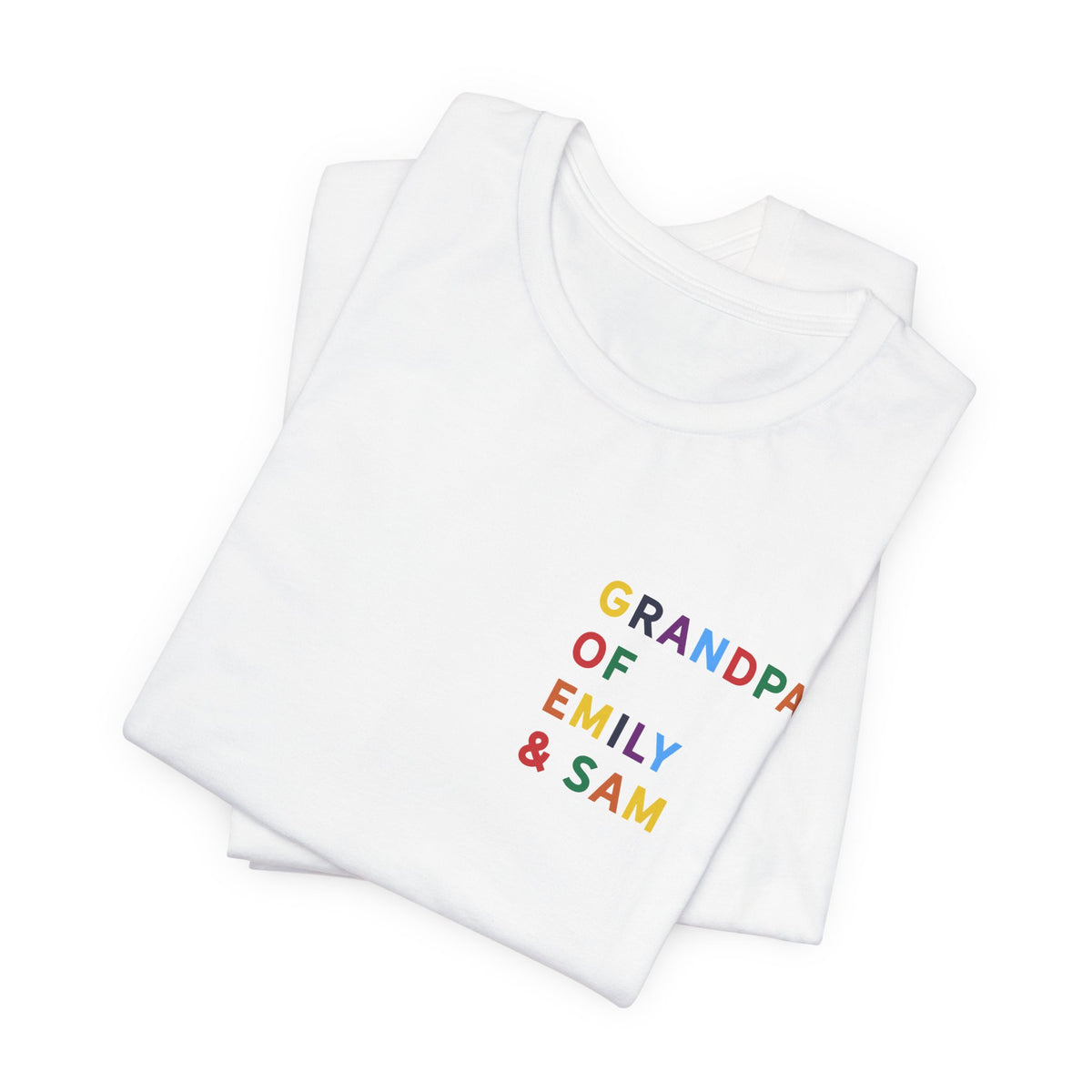 Grandpa Shirt with Multicolored Grandchildren's Names