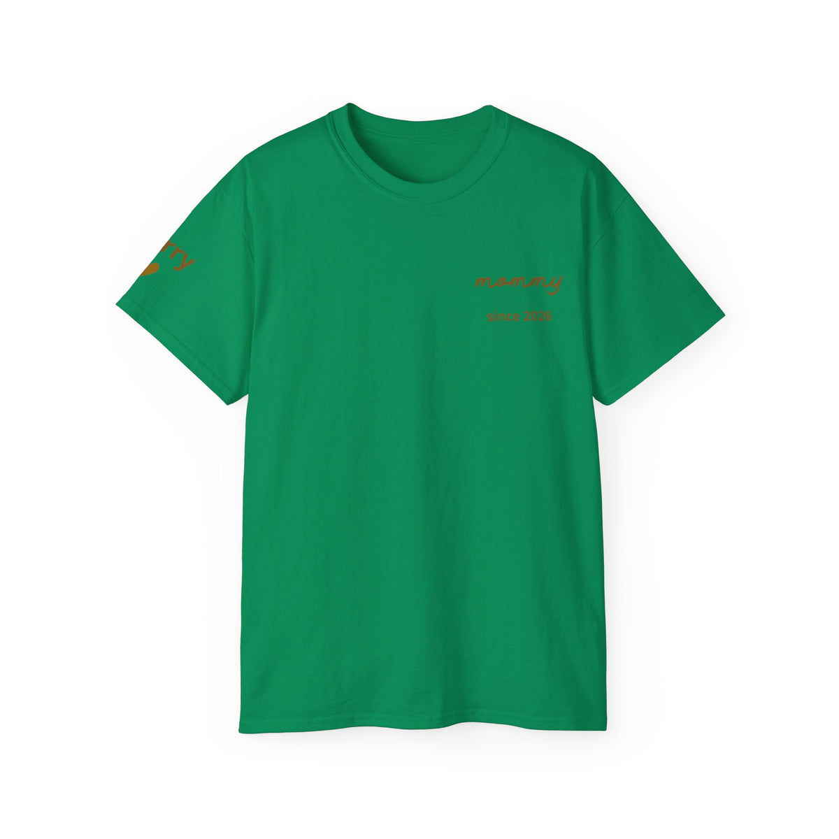 T-shirt Mom since date on heart and first names on sleeve