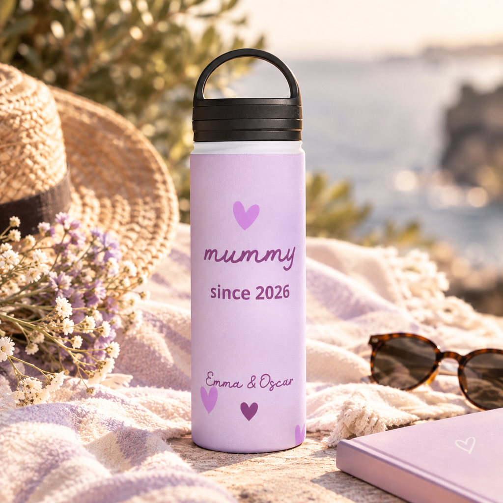 Garrafa de Água "Mamãe Desde" com Nomes Personalizados