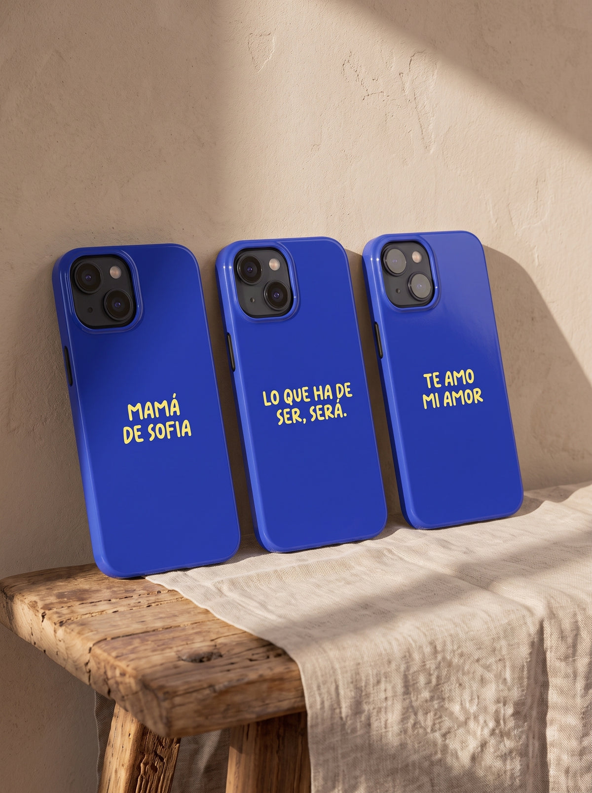 Funda para Teléfono Azul con Texto Personalizado