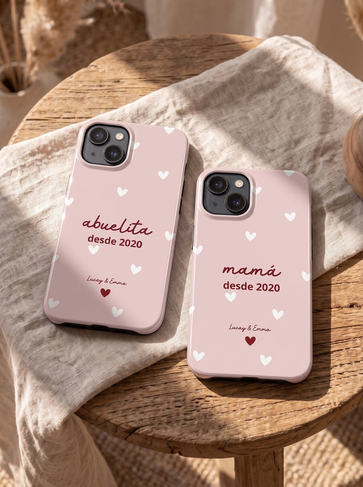 Funda Mamá o Abuelita Personalizada con Fecha y Nombres