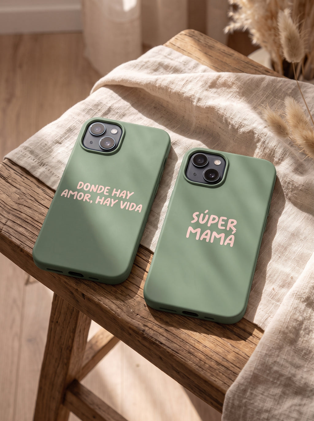 Funda para Teléfono Verde con Texto Personalizado